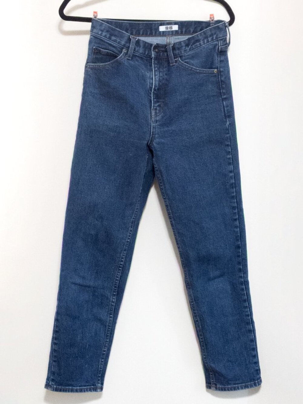Uniqlo U Dark Blue Jeans Size 24 Classic Denim Stretch High Waist Regular Fit